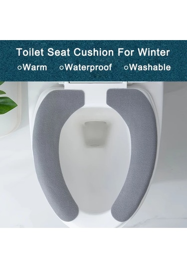 Maxaccess Yıkanabilir Tuvalet Klozet Kapağı Kışlık Sıcak Minderi Rahat Büyük Boy Mavi Mavi