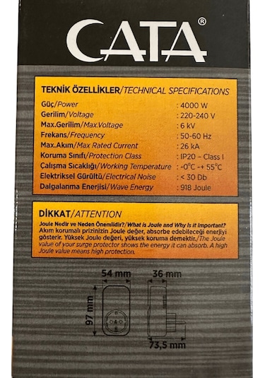 Cata Ct-9186 Akım Ve Çocuk Korumalı Tekli Kablosuz Priz 8 Adet