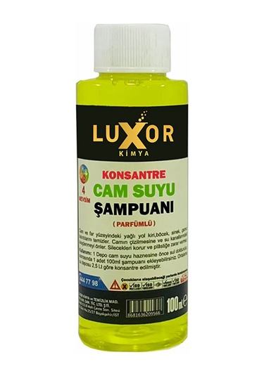 Luxor Kimya Konsantre Oto Cam Suyu Şampuanı 100 Ml 1 Adet
