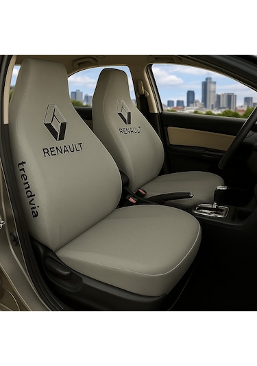 Renault Uyumlu Ön Arka Koltuk Kılıfı Penye Servis Tipi Oto Koltuk Koruma Seti Gri