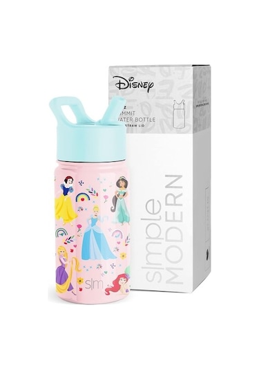 Çocuklar Için Hasır Kapaklı Su Şişesi Yeniden Kullanılabilir Yalıtımlı Paslanmaz Çelik Bardak Kızlar Için, Okul 14 Oz Gökkuşağı Prenses Z5pıw5 Diğer