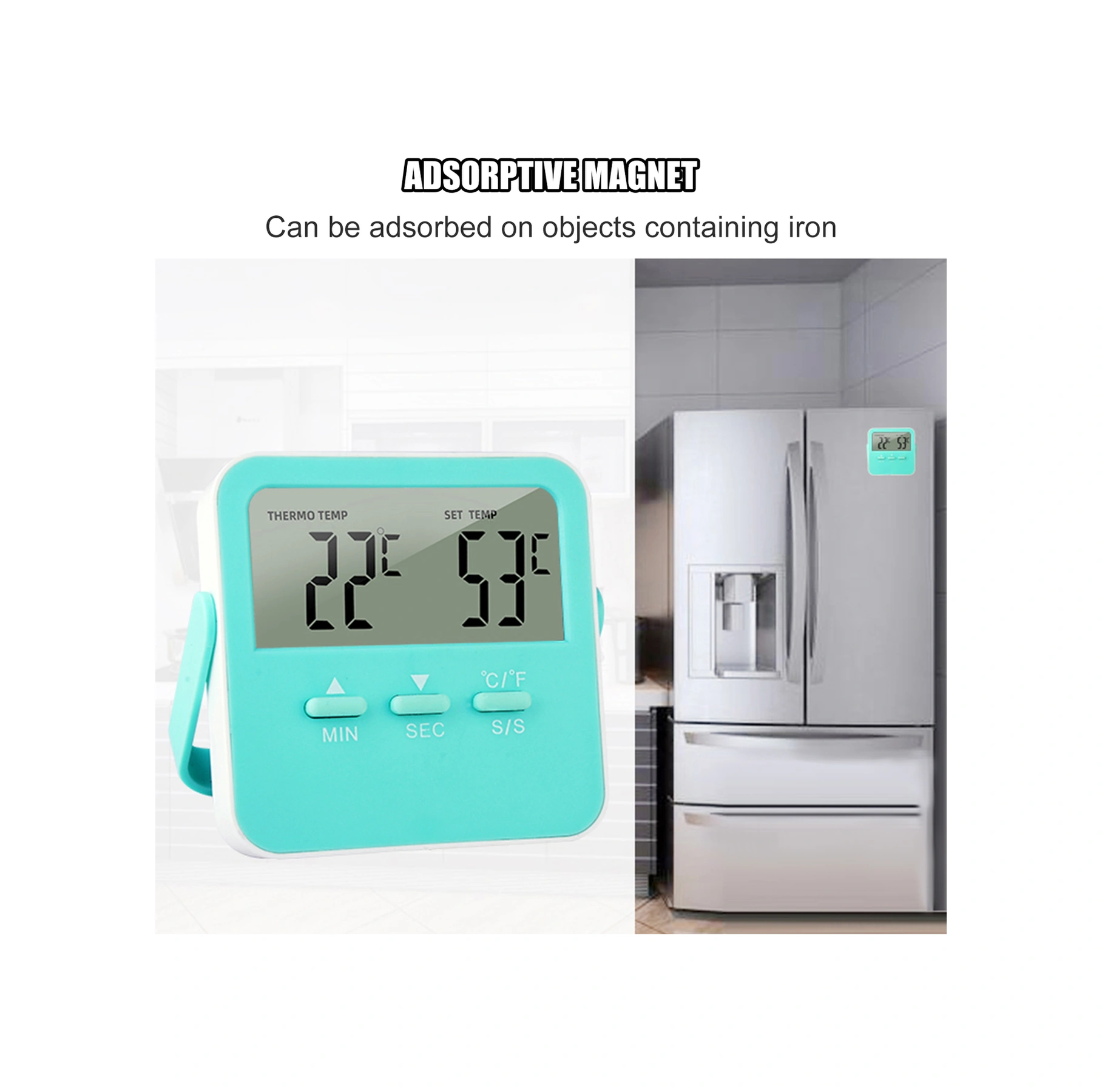 Neevoyu Tp12 Yeşil Yüksek Hassasiyetli Zamanlayıcı Ve Sıcaklık Alarmlı Termometre 0-250 C