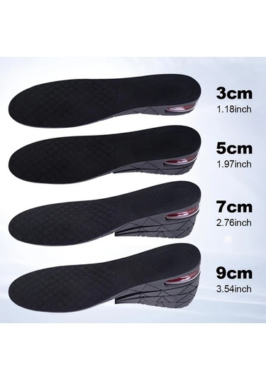 Hightower 3,54 İnç Ayarlanabilir Yükseklik Görünmez Topuk Yükseltici - Hava Yastıklı