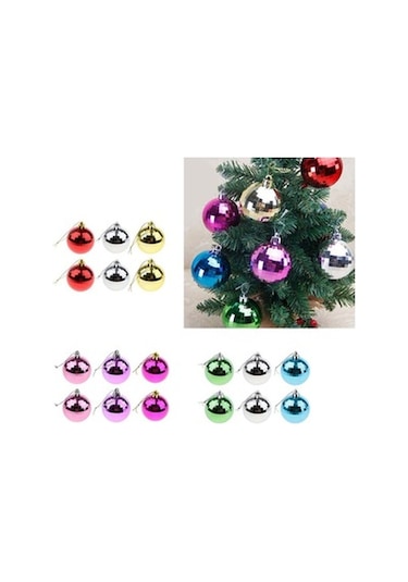 Lijinxu 6 Adet Set Noel Ayna Topları Süsler Noel Ağacı Asılı