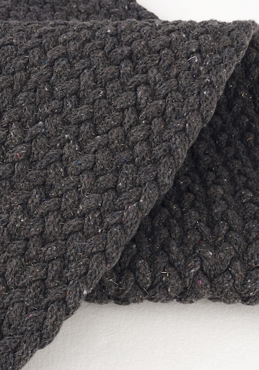 Cool Halı Glenn 611 Antrasit Banyo Halısı Yuvarlak Hol Halı Hasır Dokulu Banyo Paspası Mutfak Halısı