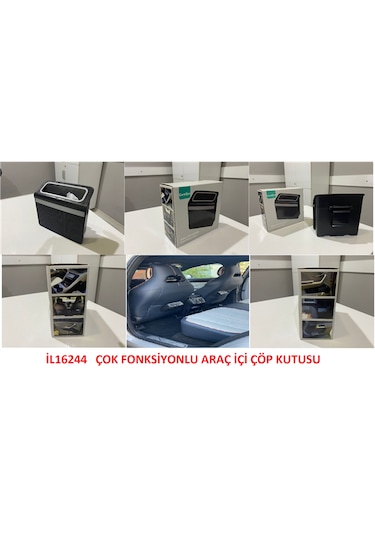 Unıversal Çok Foksiyonlu Araç İçi Çöp Kutusu