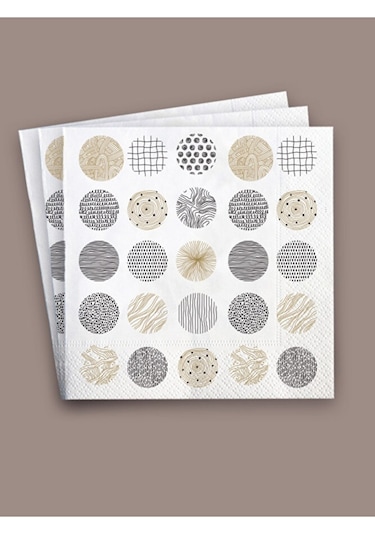 Ake Kağıt Baskılı Peçete Altınyaldız Siyah Desenli 100 Adet