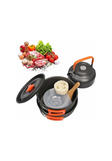Pratik Tencere Tava Çaydanlık Seti Kamp Outdoor-002