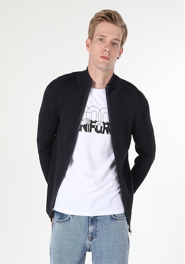 Colins Slim Fit Erkek Lacivert Hırka Cl1055784 Q1.v1 Mnv Mavi