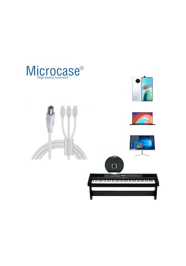 3in1 Lighting-Type-C-Micro USB Yazıcı Kablosu AL3192