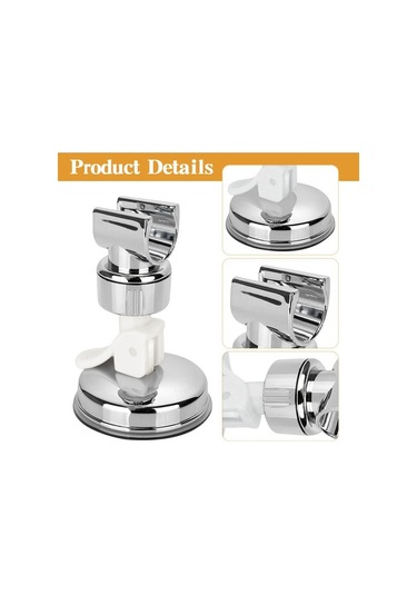 Primepickings Beyaz Abs Ev Otel Vantuz Duş Başlığı Tutucu Aksesuarları Dayanıklı Duvara Monte 2 Katlı Gri