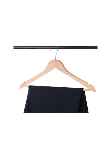 Ahşap Askı Kıyafet Ve Elbise Askısı 24 Adet 1. Cilalı Kahverengi