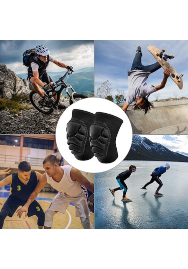 Wezone Ekstra Kalın Sünger Dizlik - Basketbol, Dans Ve Outdoor Sporlar İçin Rahat Koruma Siyah