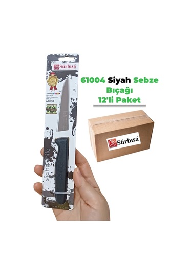 Sürbisa 61004 Sebze Bıçağı Siyah 1 Koli 12 Adet Çok Renkli