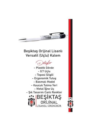 Beşiktaş Orijinal Plastik Gövde Versatil Uçlu Kalem 0.7 Kutulu