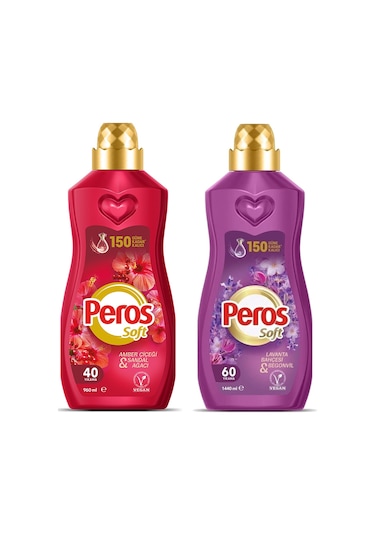 Peros Soft 1440 Ml Amber Çiçeği Ve Lavanta Bahçesi 2 Li Set 2'li Set