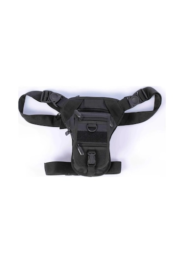 Özel Bölmeli Taktik Bel Ve Bacak Çantası Siyah
