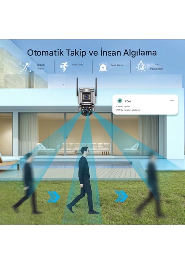 8mp Wifi Ptz Kameralar Dış Mekan 4k Çift Lens Çift Ekran Otomatik