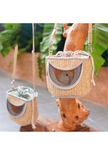 Honmex Küçük Evcil Hayvanlar İçin Hava Geçirgen, Sıcakklıklı Taşınabilir Çanta - Papağan, Hamster, Guinea Pig İçin Dışarı Çıkış Çantası Yeşil Gümüş