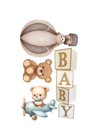 Yenilebilir Şekerli Kağıt Baskısı Cupcake Ve Pasta Resim Baskı Ayıcık Temalı 44