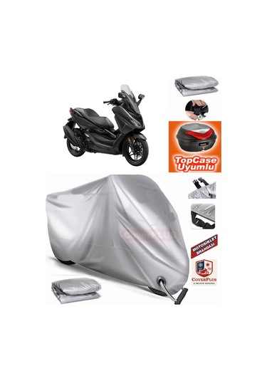 Coverplus Honda Nss250 Forza 250 Branda Topcase Arka Çanta Uyumlu Motor Brandası Kilit Uyumlu