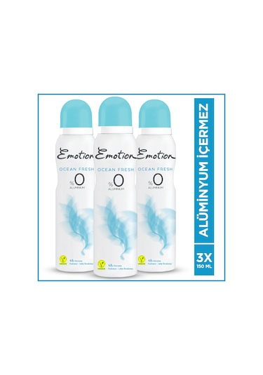 Emotion Ocean Fresh Kadın Sprey Deodorant 3 x 150 ML