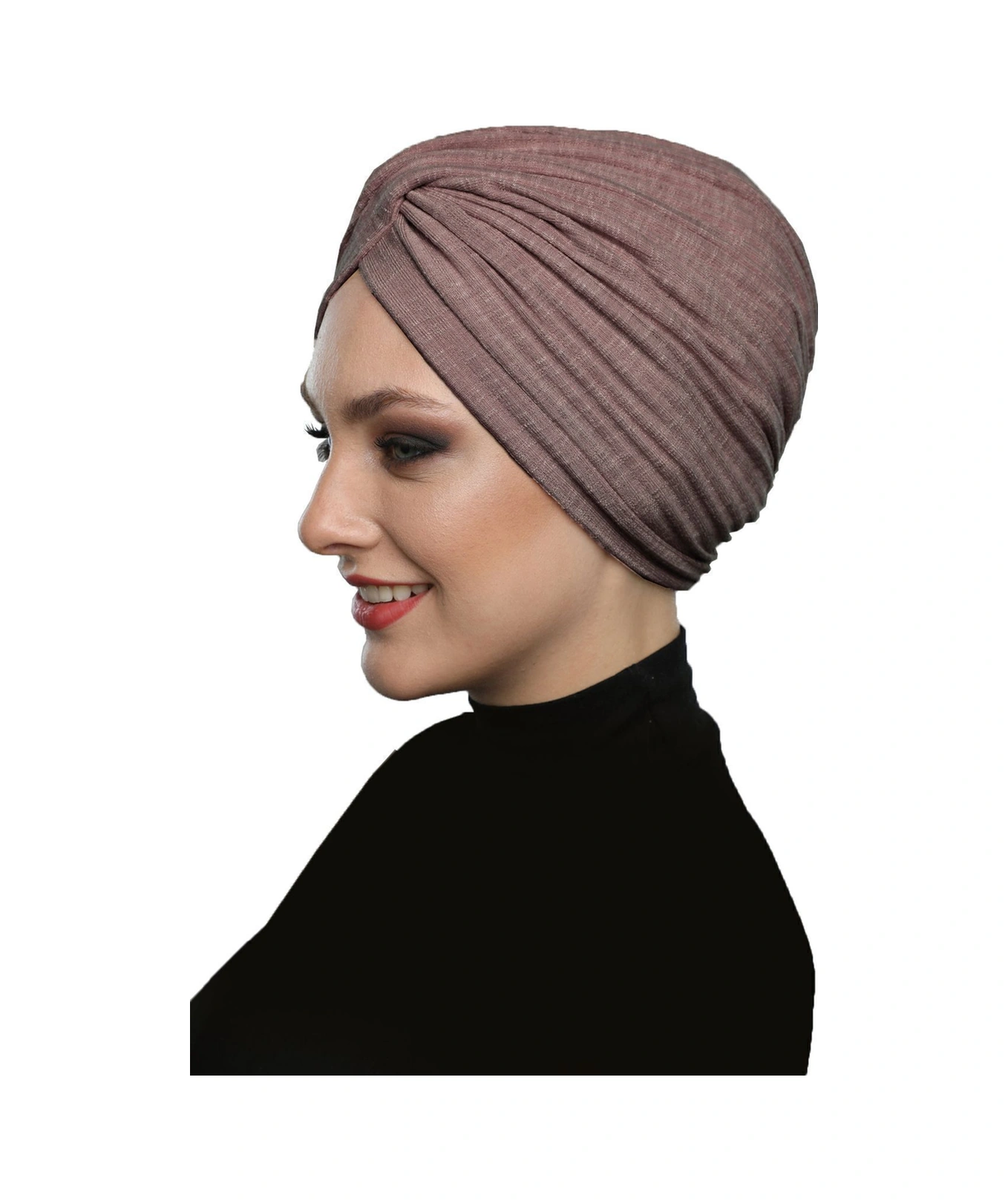 Çapraz Penye Astarlı Hibiskus Rengi Hazır Türban Tesettür Havuz Bonesi Hibiskus