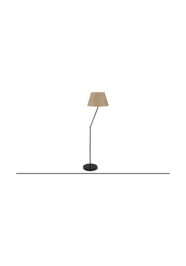 Rsylight Akrobatik Mafsallı Retro Rustik Siyah Keten Başlık Köşe Lambası Lambader Çap:45 Cm