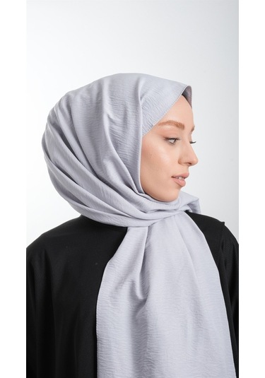 Hürrem Bone 202105_15 Pamuk Düz Klasik Caz Şal Gri