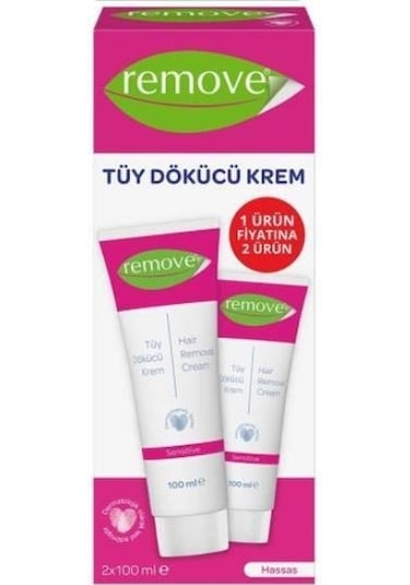 Remove Hassas Tüy Dökücü Krem 100 ML x 2
