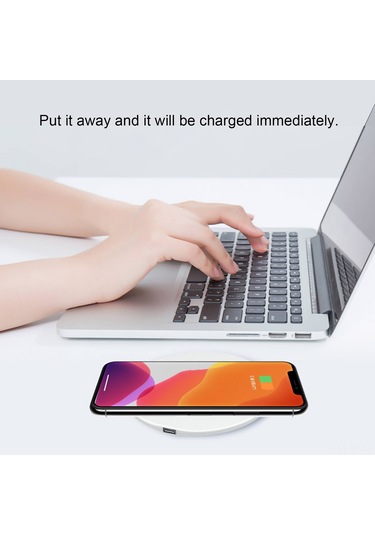 Yifomall 15w Hızlı Şarj Destekli Dairesel Ultra İnce Kablosuz Şarj Cihazı, Type-c Arayüz, Siyah