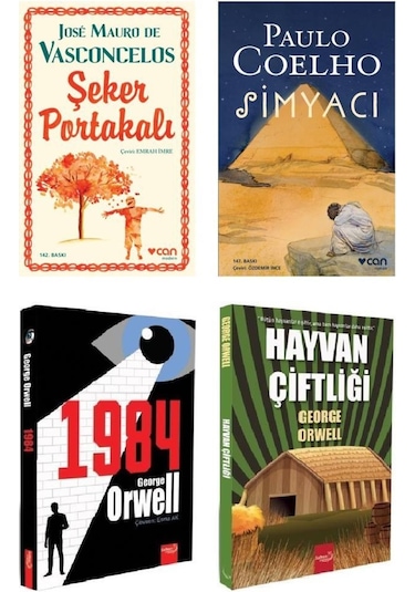 Can Şeker Portakalı-Simyacı + Safkan 1984-Hayvan Çiftliği 4 Kitap