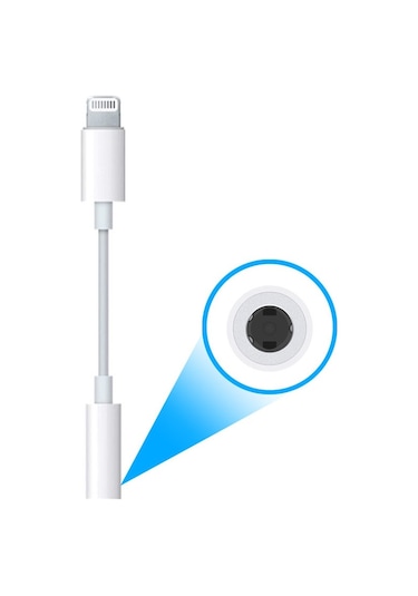 iOS Uyumlu Lightning - 3.5 Mm Kulaklık Cevirici Adaptör Mmx62Zm/A