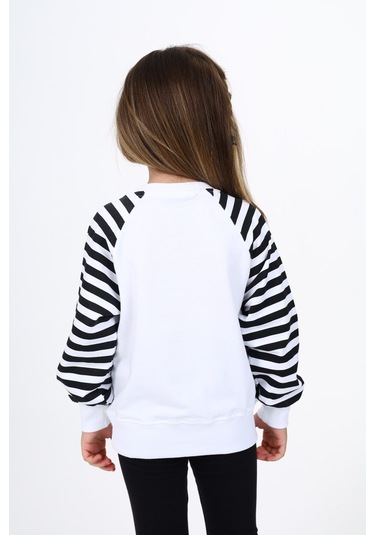 Toontoy Kız Çocuk Nakışlı Sweatshirt Beyaz