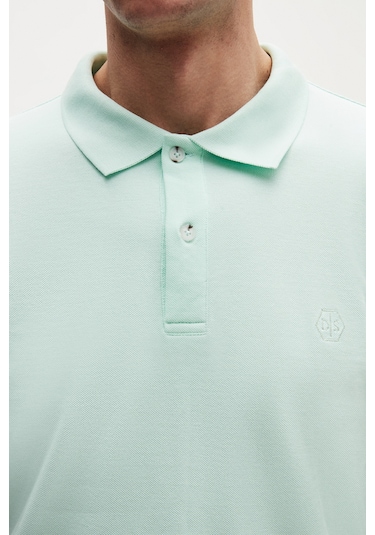 Ds Damat Regular Fit Mint %100 Pamuklu Uzun Ömürlü Kıvrılmaz Polo Yaka Nakışlı T-shirt 4hc14ort51000 Mint