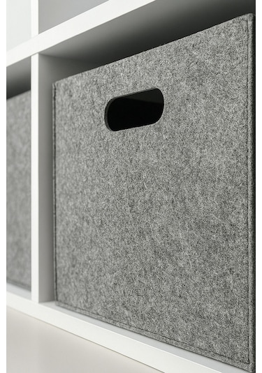 Çok Amaçlı Kullanım Keçe Organizer Dolap İçi Düzenleyici Saklama Kutusu Gri