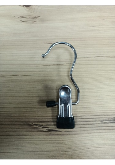 Uzmangrupraf Uzman Grup Raf Metal Tek Mandallı Askı-Eşarp Askısı-20'Li Paket Siyah