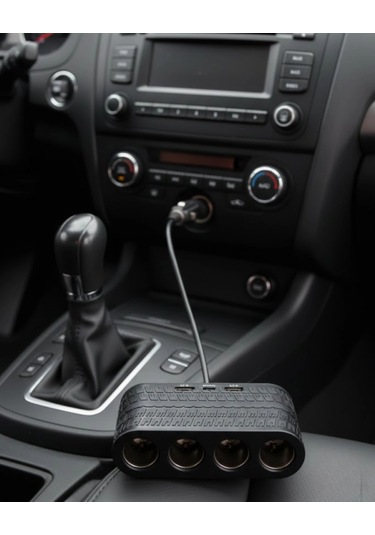 Araçlar İçin 4 Lü Çakmak Çoklayıcı Type C Usb Ve Koruma Sistemli