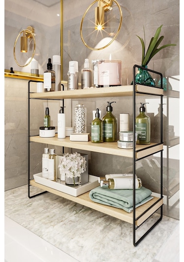 Bino Masaüstü Tezgahüstü Düzenleyici Organizer Çok Amaçlı Mutfak Banyo Rafı Siyah