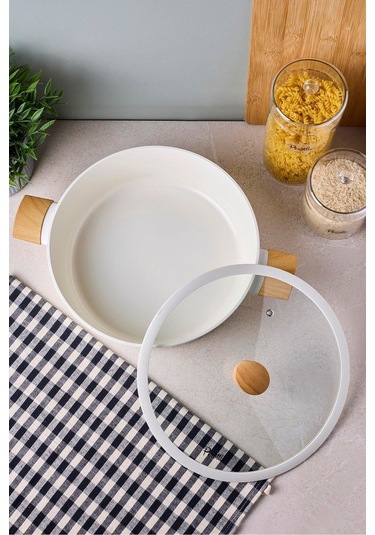 Danish Cook Beige İndüksiyon Tabanlı Karnıyarık Tencere 28 Cm Bej Bej