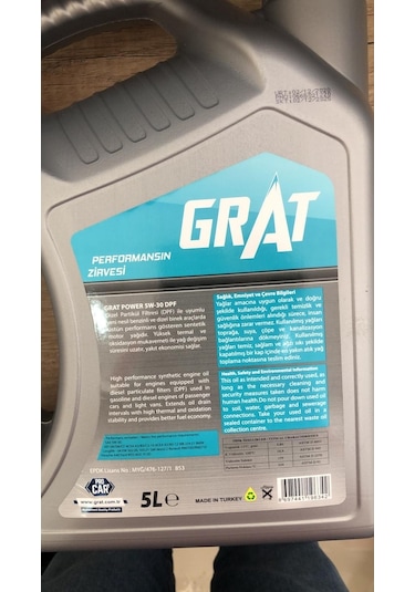 Grat Power Dpf 5W-30 Tam Sentetik Partiküllü Motor Yağı 5 L