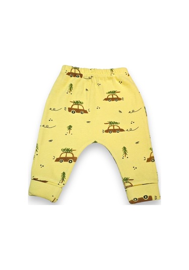 Araba Desenli Hırkalı Erkek Bebek Takım sarı