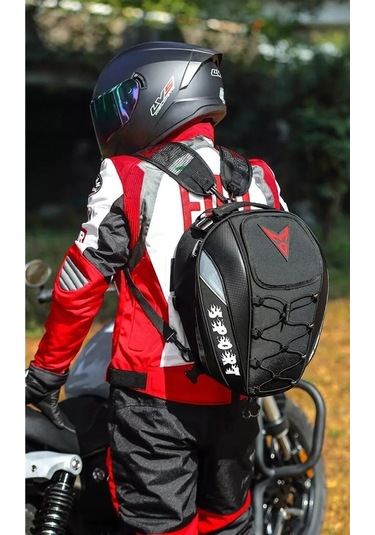 Gahome Motosiklet Arka Çanta - Kırmızı Siyah