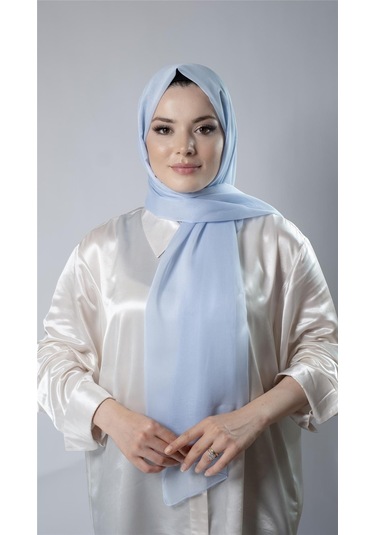 Bebe Mavisi Düz Klasik Şal Şifon Kumaş Janjan Abiye 202108 11 Bebe Mavisi