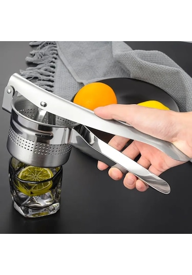 Tilbe Home Patates Ezici Press Meyve Nar Sıkacağı Patates Püre Yapıcı Mutfak Hazneli Çelik Mevye Lim Çelik