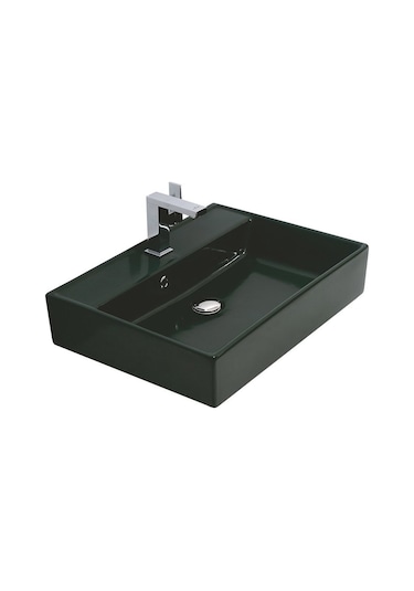 Alvit Architect 38 x 50 CM Tezgah Üstü Lavabo Parlak Siyah