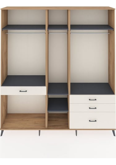 Hyperion Dolap 7 Raflı 4 Çekmeceli 3 Askılı 220x44x243 Çam-antrasit/aytaşı Antrasıt/aytası Hyperion Dolap 7 Raflı 4 Çekmeceli 3 Askılı 220x44x243 Çam-antrasit/aytaşı Antrasıt/aytası