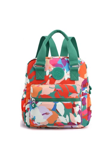 Ranyeek Oranj Çiçek Desenli Su Geçirmez Çift Çantası - El/omuz Taşıma Seçenekli, Günlük/tatil Kullanıma Uygun 22 12 27cm Çok Renkli