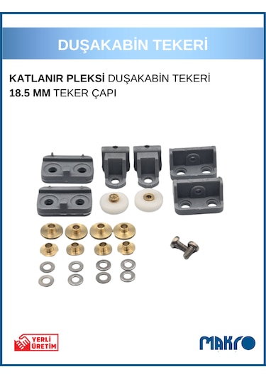 Bella Katlanır Duşakabin Tekeri Gri Gri