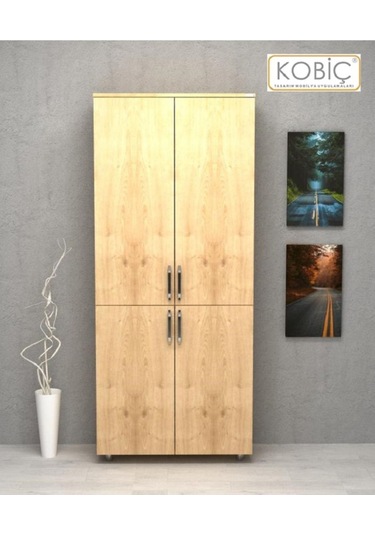 Kobiç Ofis Dosya Dolabı Kilitli Tam Kapak Suntalam Dolap 70x35x185 Cm Meşe Meşe